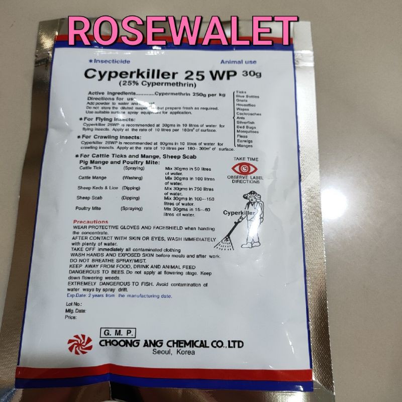 CYPERKILLER 25 WP PEMBASMI SERANGGA DAN ANTI HAMA ISI 30 GRAM