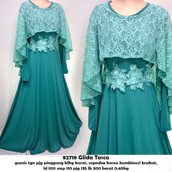 READY STOK ! gilda tosca/fashion muslim wanita/gamis spandek korea komb brukat/82718