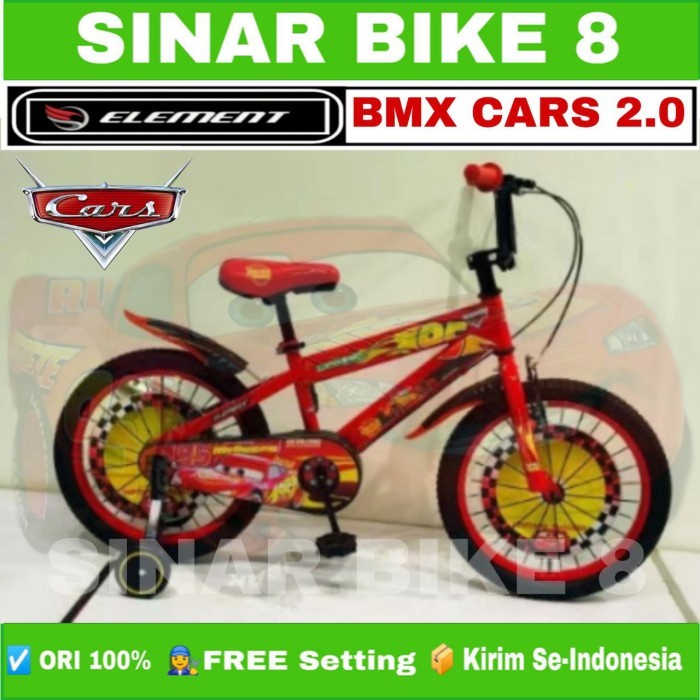 Sepeda Anak Laki BMX ELEMENT CARS 2.0 Knalpot Ukuran 16 dan 18 Inch