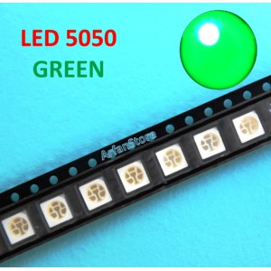 Chip SMD LED 5050 Green 520-530nm Hijau 5000-9000MCD 3.0-3.4V