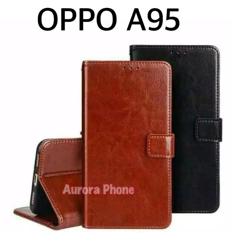 Flip Case Oppo A95 Flip Cover Wallet Leather Case Dompet Casing Oppo A95 Flip Case
