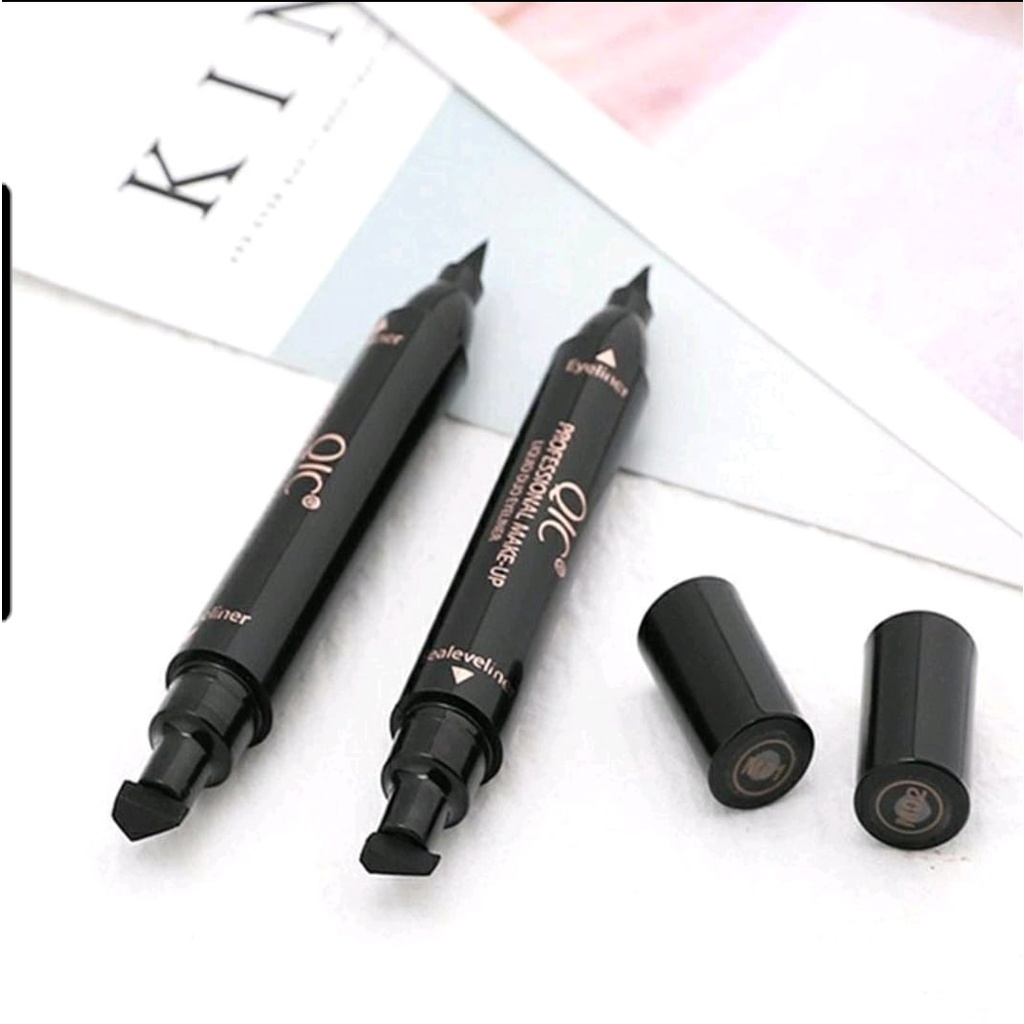 Jual (READYJKT) QIC LIQUID DUO EYELINER WING WITH STAMP ORI Indonesia