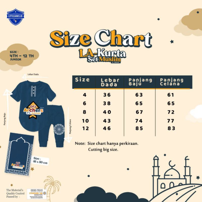 Afsheenastore Set Kurta Anak 4-12T / La Kurta By Littlearks