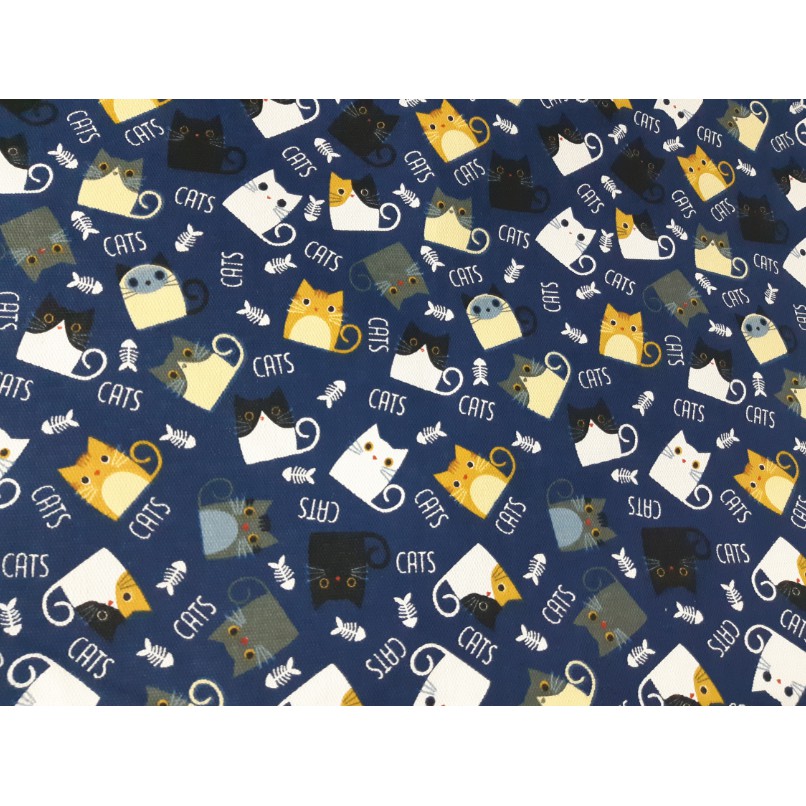 [asj] KAIN KANVAS MOTIF KUCING / CATS METERAN Ukuran 0.5 meter / KAIN Kanvas Meteran