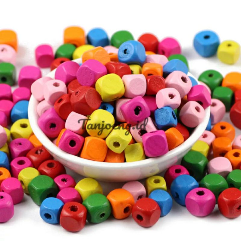 (50 pcs) Manik Manik Kayu Mote Kayu Makrame Wooden Beads Bahan Meronce