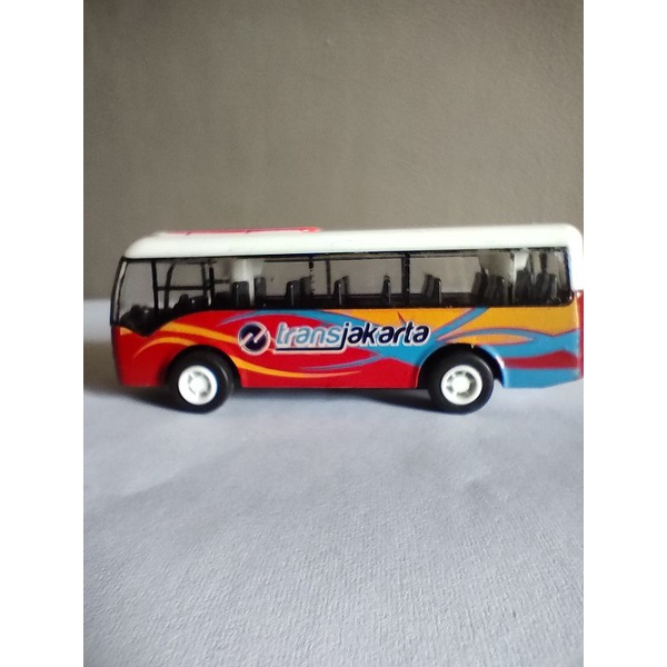 Diecast bus merah transjakarta BA 2590 bus diecast