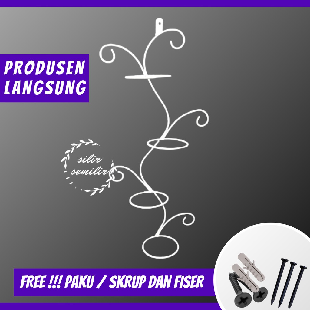 SMF028 dekorasi standing pot tawon bunga hias hiasan plastik bahan besi dinding gantung kamar rumah