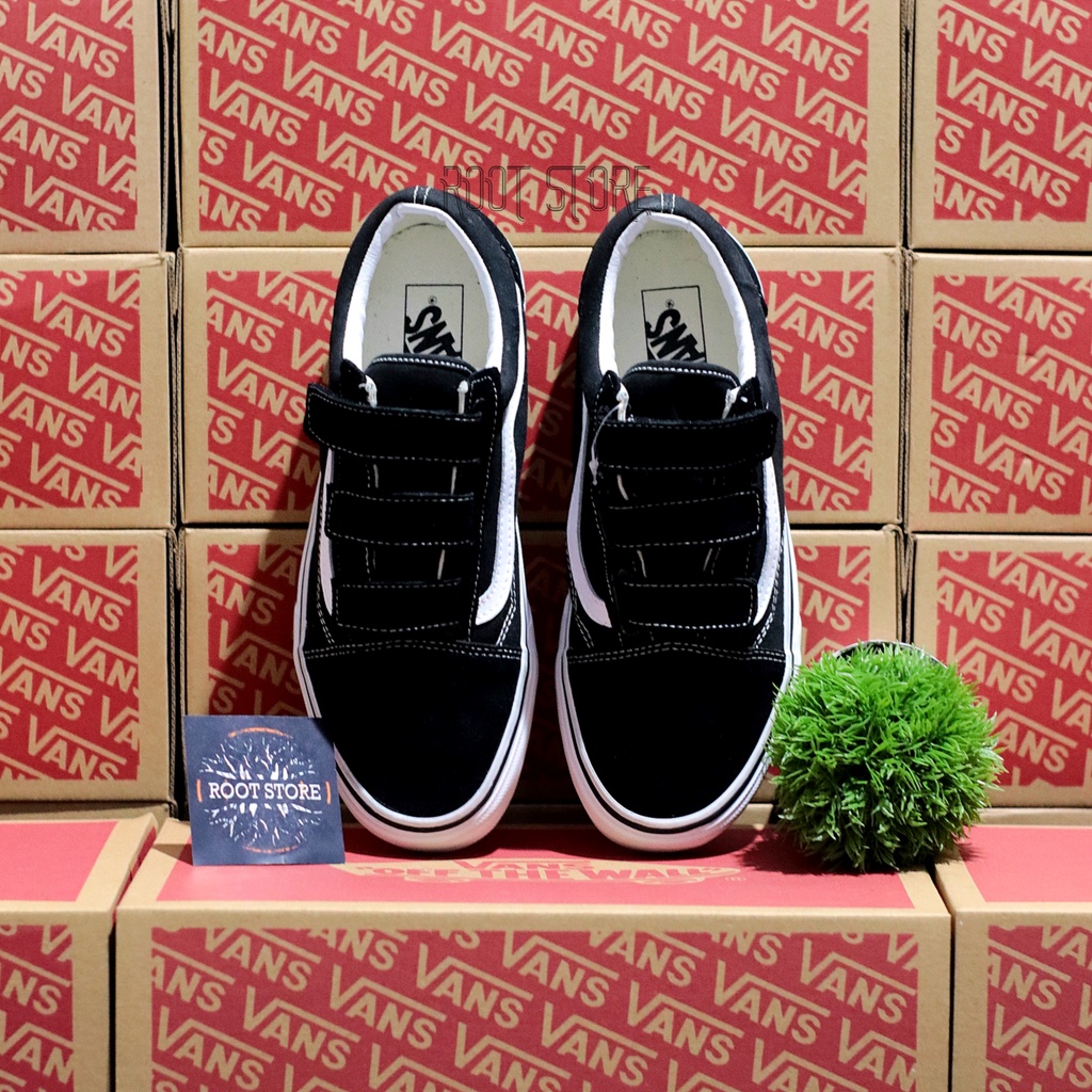 VANS OLD SKOOL VELCRO BLACK WHITE / VANS OLDSKOOL VELCRO