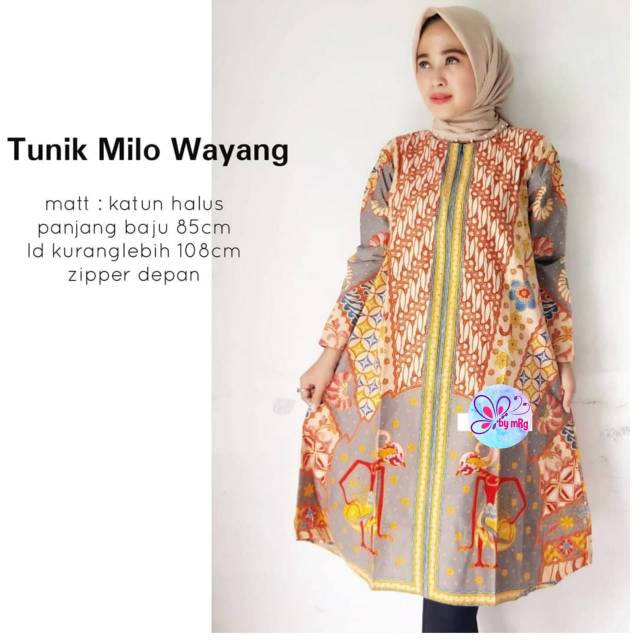 Dress Batik Murah Solo Tunik Milo Wayang Batik Tuman Solo