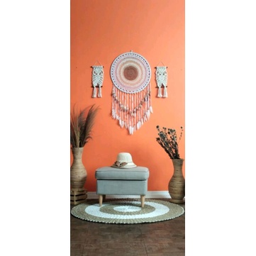 wall decor hiasan dinding bulat dream catcher macrame dreamcathcer homedecor dekorasi rumah kamar