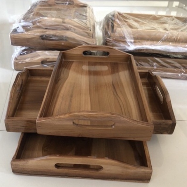 Nampan Baki Kayu Jati Wooden Tray Kayu Jati Kotak