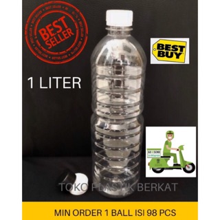  BOTOL  PLASTIK 1 LITER 1000ML BOTOL  AQUA  KOSONG BENING 