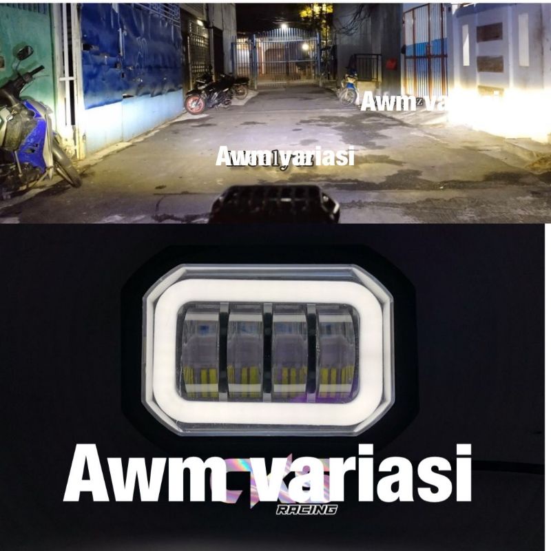 Lampu Tembak Sorot LED 6D 4 Mata Lensa Lampu Depan Daymaker Kotak CWL CREE