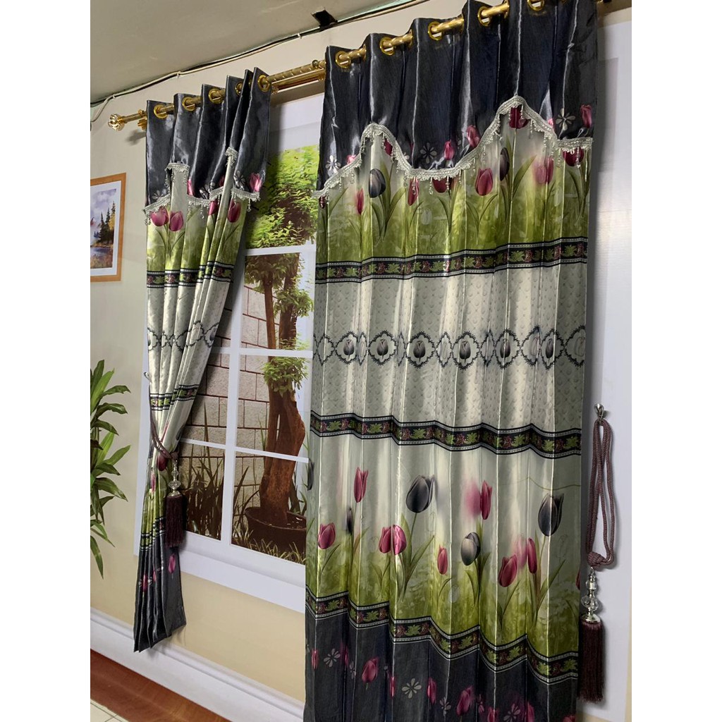 TERMURAH - GORDEN/KORDEN INTERIOR AKSESORIS RUANG TAMU CANTIK MOTIF TERBARU MAGNOLIA - ABU-ABU