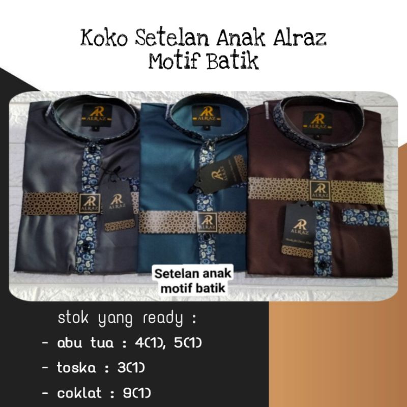 Koko Setelan Anak Alraz Motif Batik