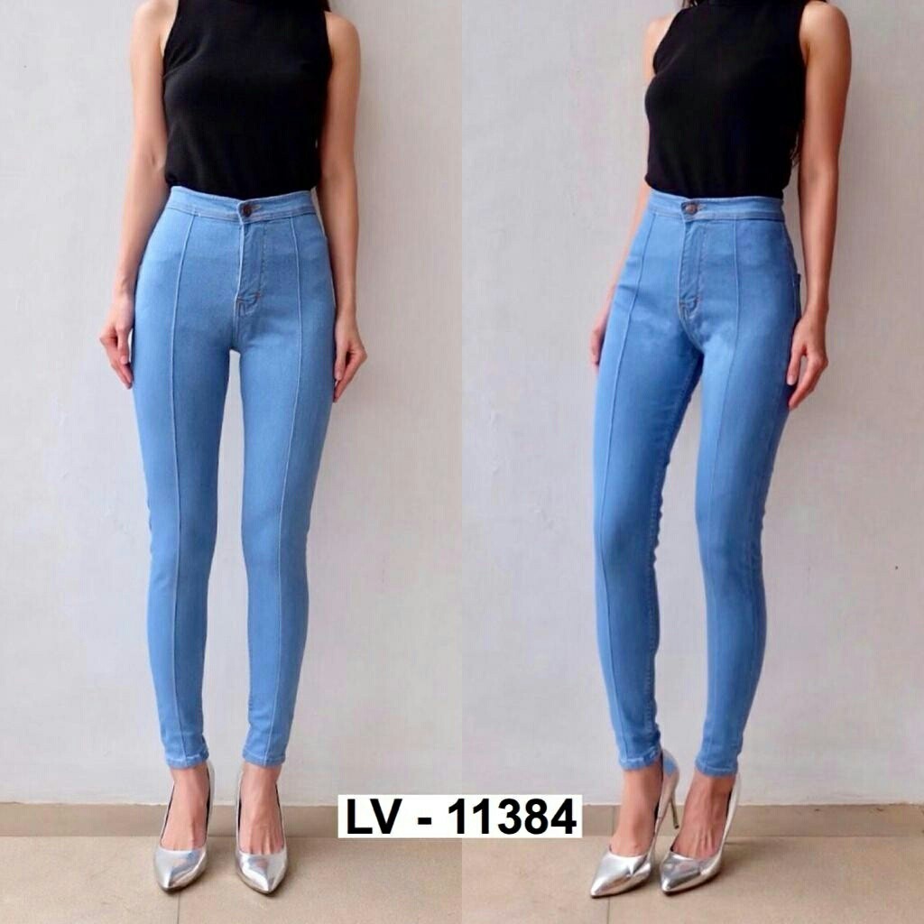 JEANS PUNNY FRONT LINE AQUA BLUE ( 27-30)