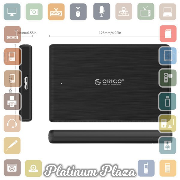 ORICO 2.5 inch USB 3.0 HDD Enclosure - 2189U3 - Black`7ED7T2-