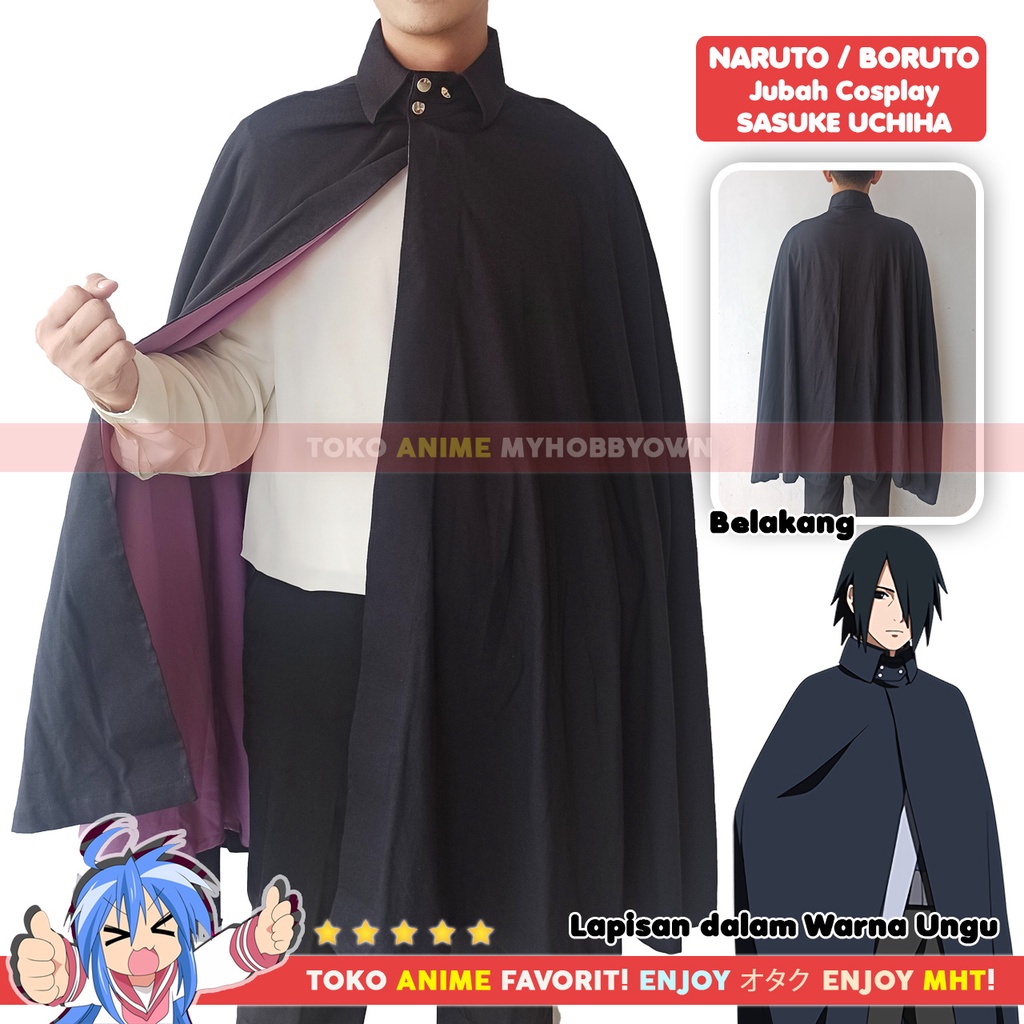 Jubah Uchiha Sasuke Kostum Cosplay Anime Boruto Naruto Next Generation