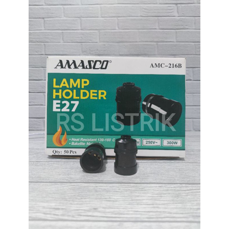 AMASCO Fitting gantung hitam AMC-216B Fiting lampu Bagus SNI