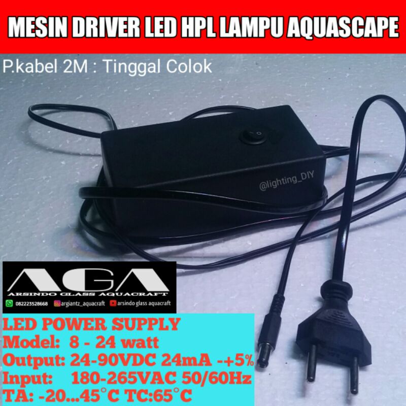 Mesin Driver Led hpl lampu akuarium / aquascape