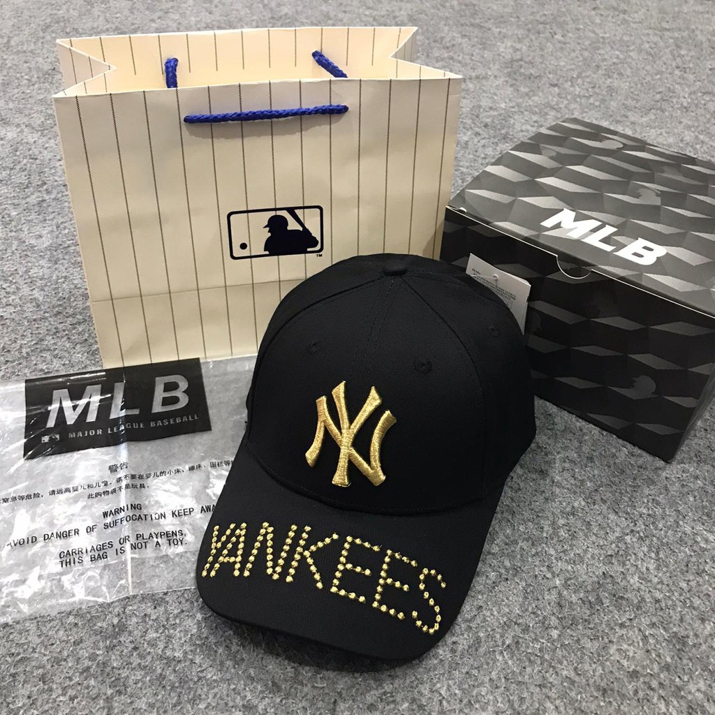 Topi MLB ORIGINAL Import - NY YANKEES DOT BLACK LOGO GOLD