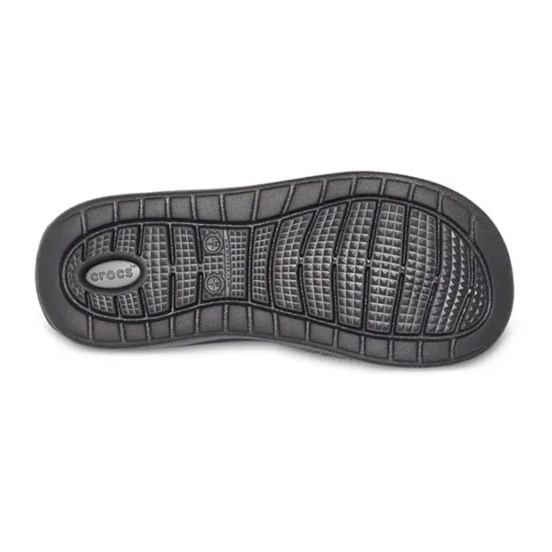 Crocs Literide Flip / Crocs Pria / Sandal Karet / Sandal Jepit / Original - Gray Black