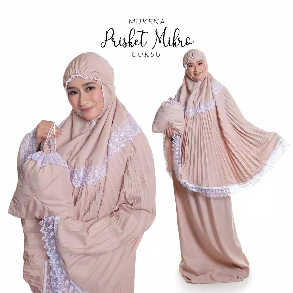 Gudang_mukenaku MUKENA DEWASA PLISKET MIKRO bahan katun aplikasi renda premium import jumbo size fit XXL