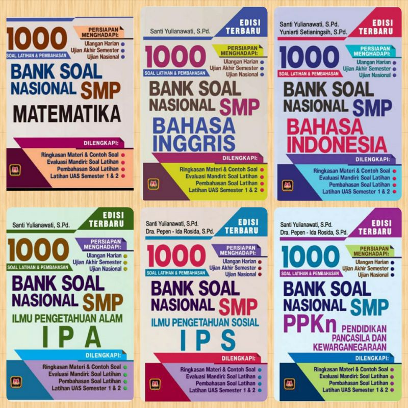 FREE BUBBLEWRAP 1000 Bank Soal Nasional SMP Matematika Bahasa Indonesia Bahasa Inggris IPA IPS PKN K13 Pustaka Setia