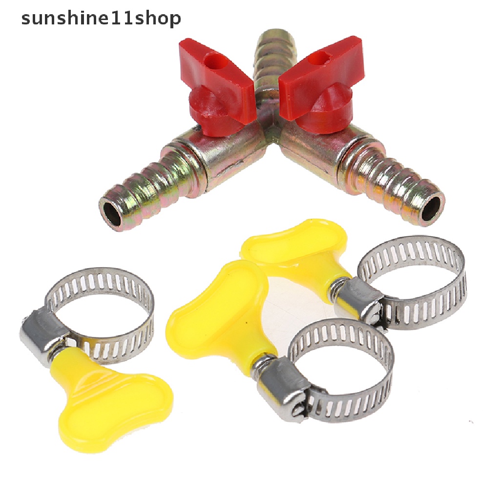 Sho Katup Bola Tipe Y 3 Arah Dengan Klem Fitting Selang Gas / Bensin 8MM