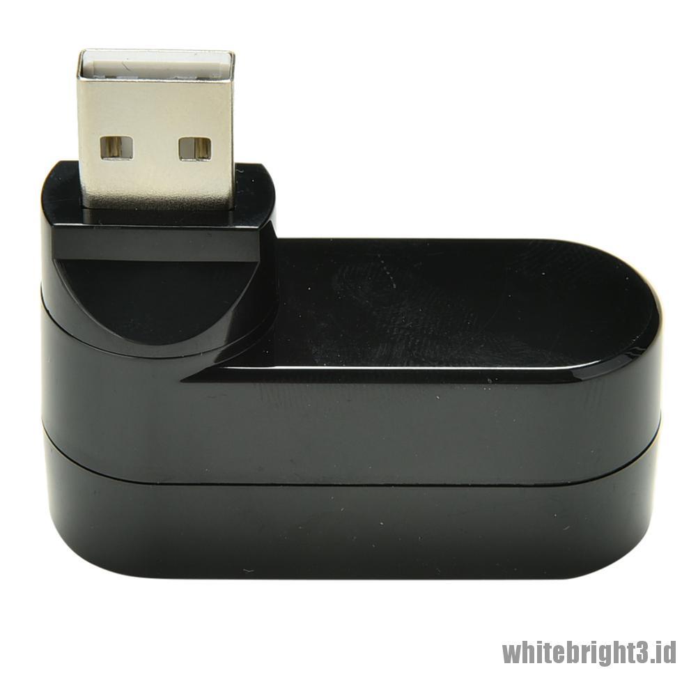 &lt; White3 &gt; Hub Adapter Splitter 3 Port USB 2.0 Rotasi Untuk PC Laptop Notebook
