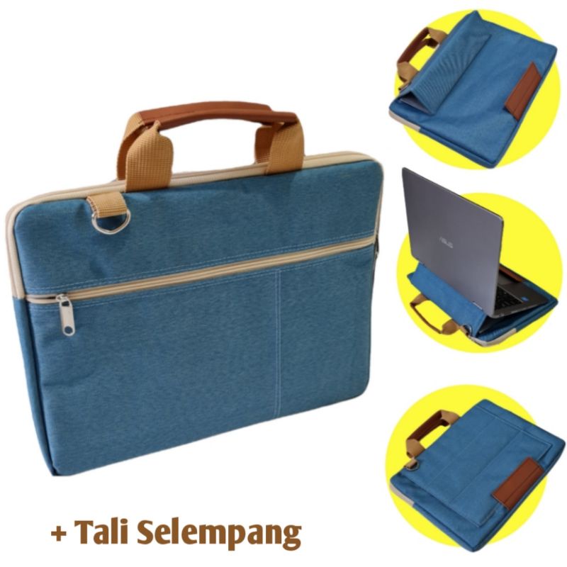 Tas Laptop smart stand pastel / tas laptop selempang jinjing / softcase laptop