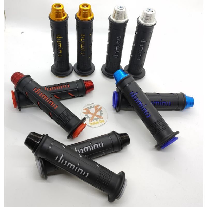 HANDGRIP DOMINO GARIS PLUS JALU STANG  MATIC BISA UNTUK SEMUA MOTOR UNIVERSAL