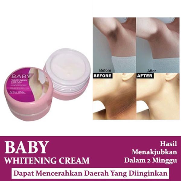 Baby Whitening Krim - Cream Pemutih Badan, Ketiak, Leher,Pantat dan Selangkangan Sangat Ampuh_Cerianti