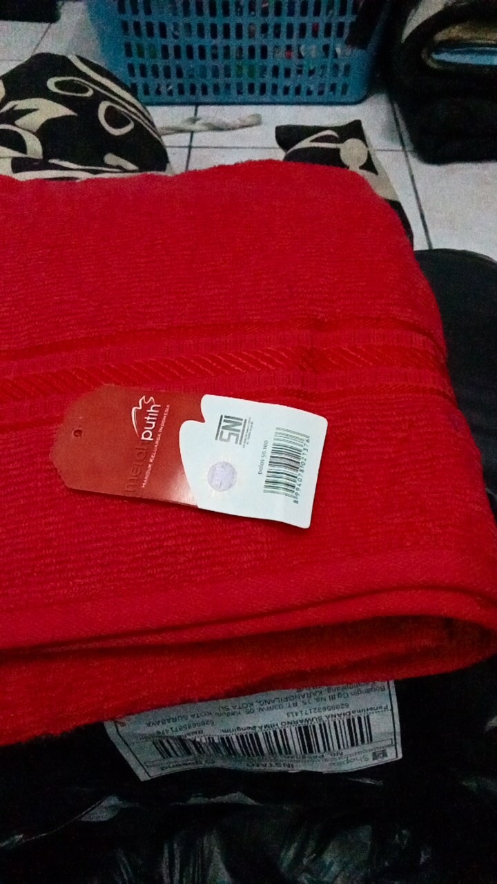 Rc Merah Putih Handuk Mandi 70x135/60x120/50x100 / Handuk Mandi Motif Polos By Terry Palmer