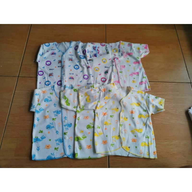 Baju bayi lengan pendek bahan dobelnit halus
