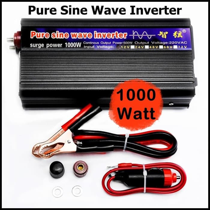 Taffware Car Power Inverter Pure Sine Wave DC 12V to AC220V 1000W