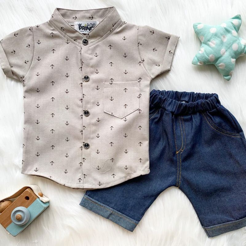 JANGKAR SET/ BAJU BAYI SETELAN LAKI LAKI MOTIF LUCU UNTUK PESTA ATAU JALAN JALAN