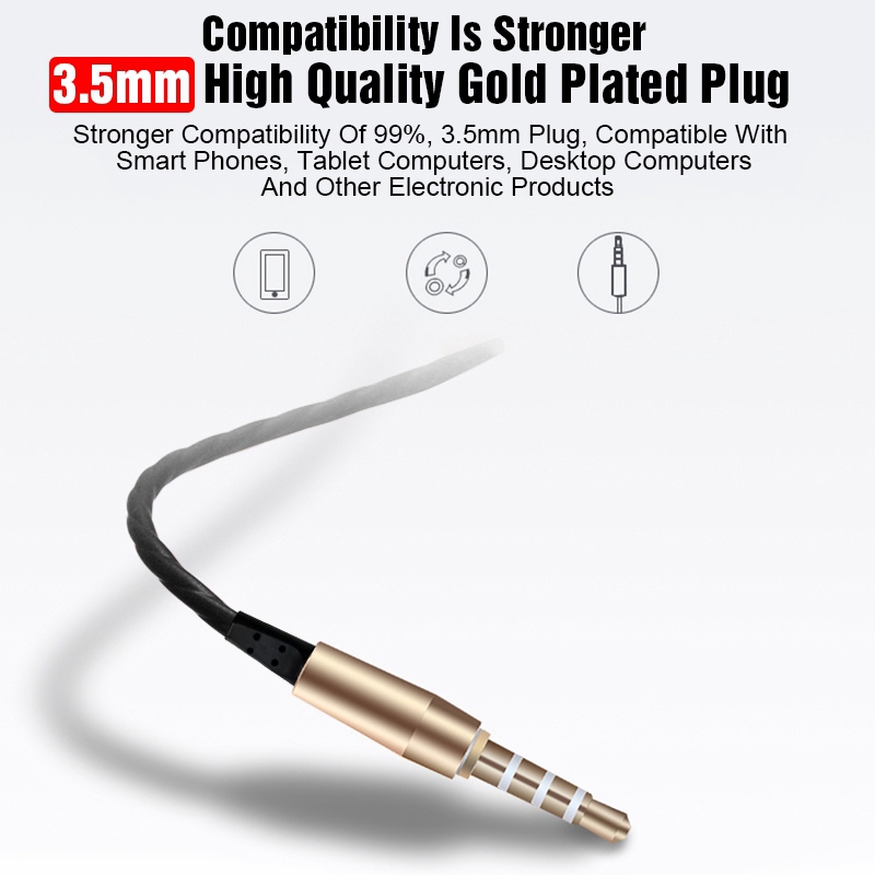 Earphone In-Ear Subwoofer Hifi 4d 3.5mm Bahan Metal Dengan Mikrofon Untuk Smartphone