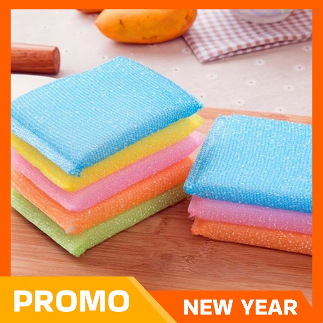 Spons Cuci Piring Metalic Warna Warni/ Sponge Sabut Jaring/Spons Cuci Piring Busa Jaring/ Busa Spons Cuci Piring Warna Warni/Spons Busa Serbaguna Alat Dishwashing Dapur Masak Busa Serbaguna