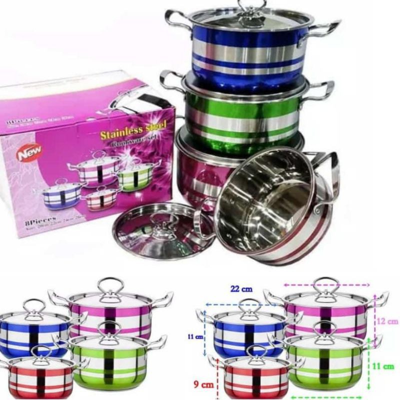 PANCI SET WARNA COOKWARE/PANCI SET PELANGI COOKWARE STAINLESS STEEL