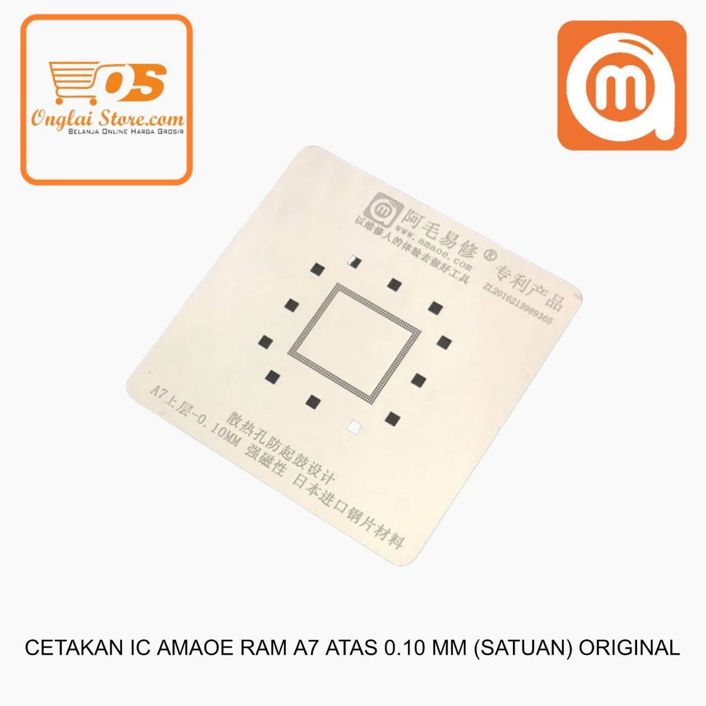 CETAKAN IC AMAOE A7 RAM ATAS 0.10MM MAGNET BAHAN JEPANG LUBANG KOTAK ORIGINAL