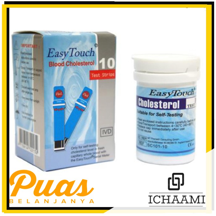 Strip Kolestrol Easy Touch Stik Kolesterol GCU 3 in 1 Refil Alat Cek dan Tes Cholesterol Isi 5 10