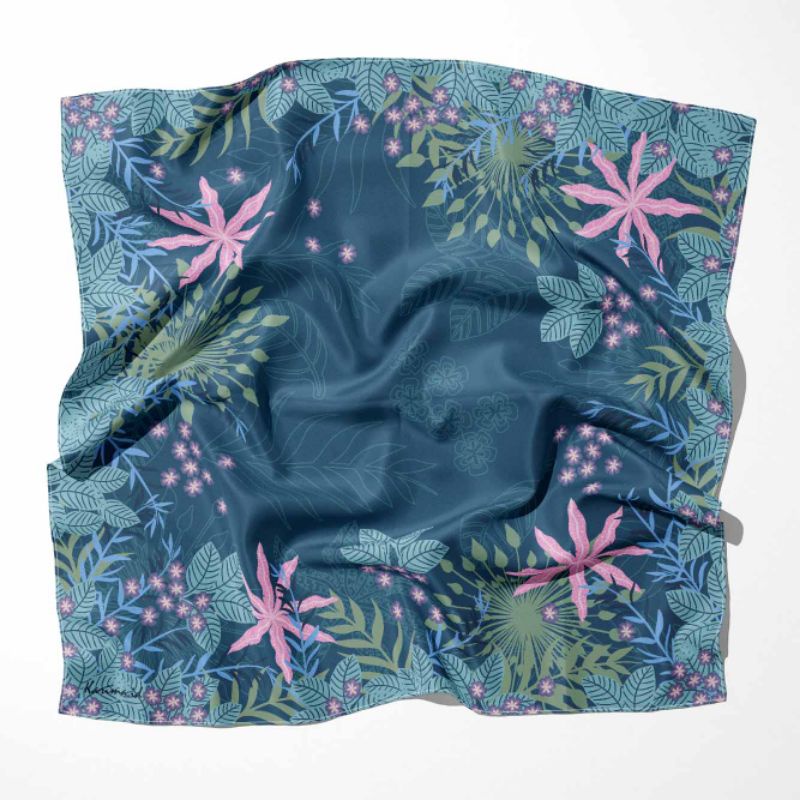 Hijab Printing MURAH Voal Ultimate "Sea World" Biru Tosca