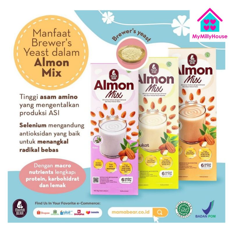 MamaBear Almon Mix Pelancar Asi / Mama Bear AlmonMix Asi Booster dengan kandungan daun katuk