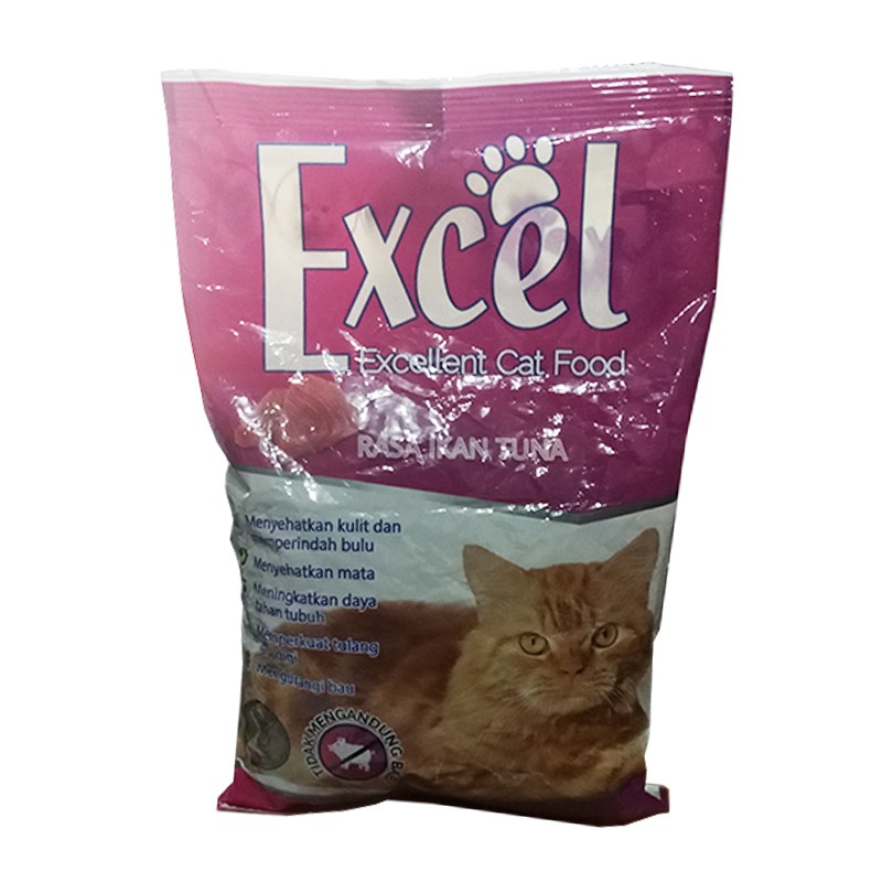 MAKANAN KUCING MENYEHATKAN KUCING KITTEN EXCEL 500gram CAT FOOD TUNA