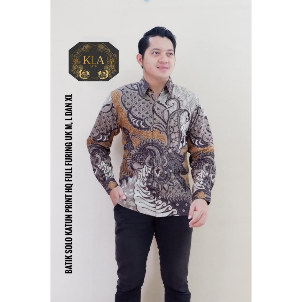 TRUNTUM ABU KLA BAJU KEMEJA BATIK PRIA SOLO LENGAN PANJANG PENDEK LAPIS FURING ATASAN PREMIUM MODERN KATUN  HALUS KEKINIAN KOPI ABU LUDIRO IJO NAGA SASRO KAWUNG SOGAN GARDHA TUNGGAL ADJISAKA ATMAJA PITIK JAGO PRASTOWO SOKLAT KERTHAJAYA GIYANDRA GIYANDRA