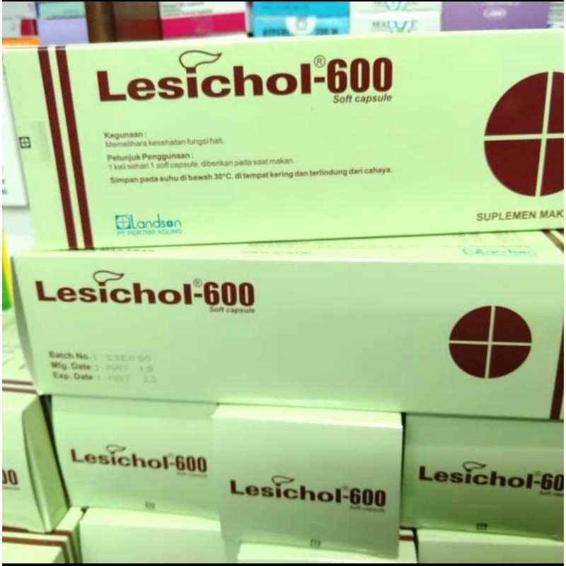 Lesichol 600mg suplemen kesehatan hati strip & box