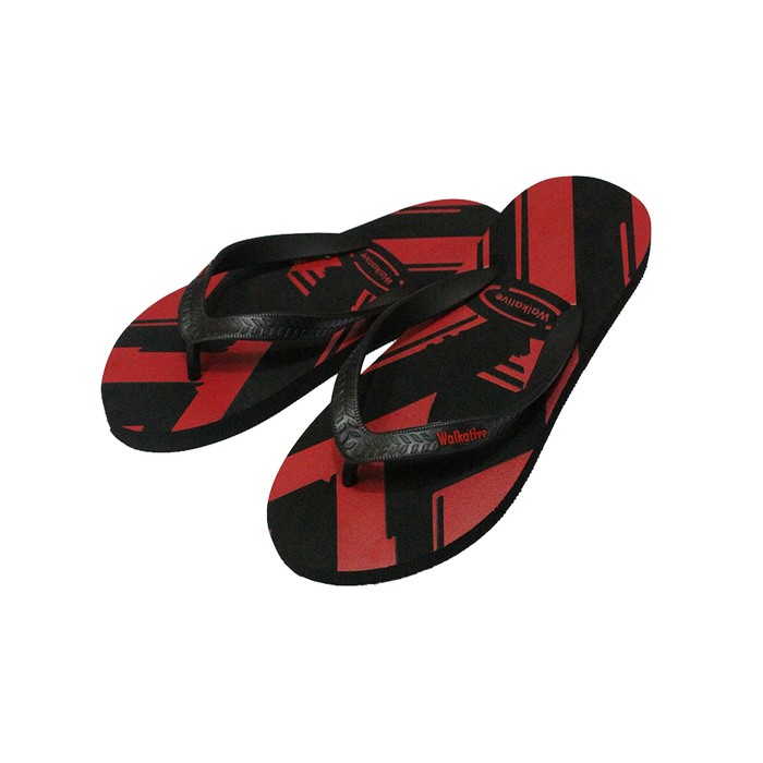 Sandal Jepit Pria Walkative Cross Line Merah