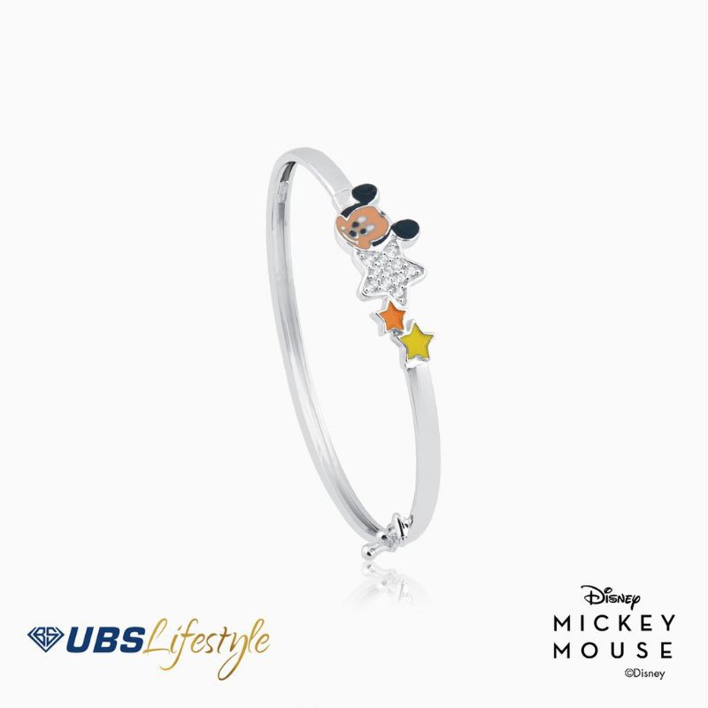 GELANG EMAS PUTIH UBS BAYI MICKEY MOUSE - 750 - VGY0076