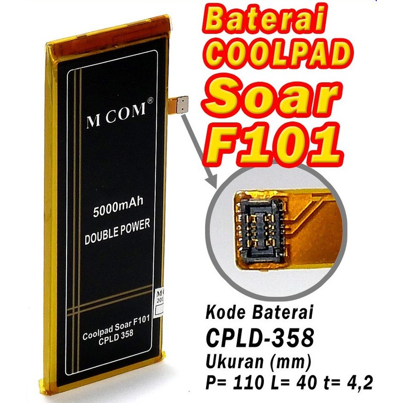 Battery Batre Baterai Double Power Mcom Coolpad Soar F101 CPLD-358 CPLD358 CPLD 358